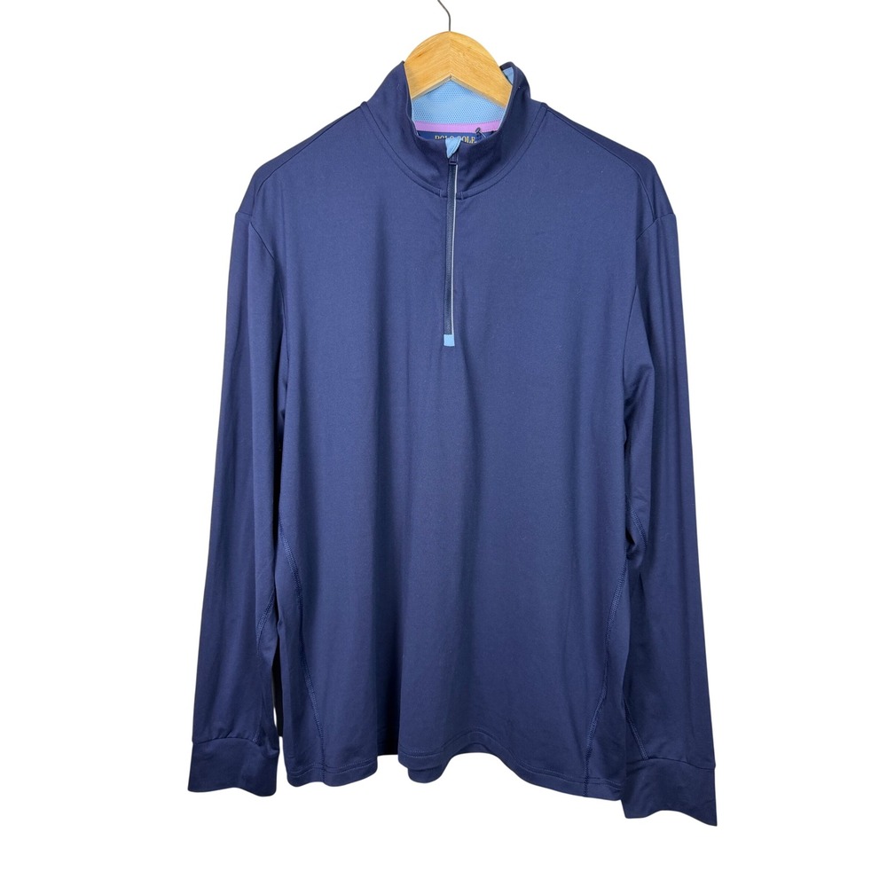 Polo Golf Ralph Lauren Quarter-Zip Pullover Mens Large Navy Blue Performance New - Picture 4 of 9